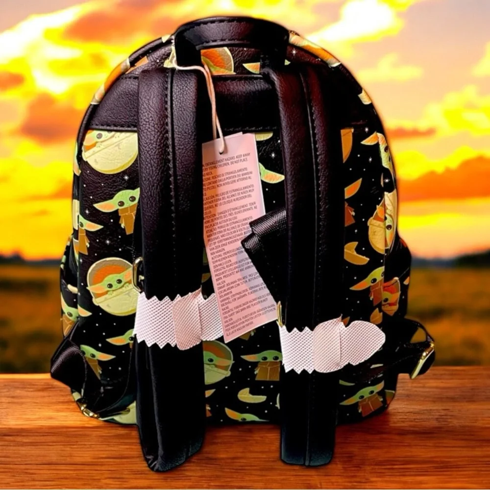 Star Wars Mandalorian Grogu All Over Print Loungefly Backpack NWT